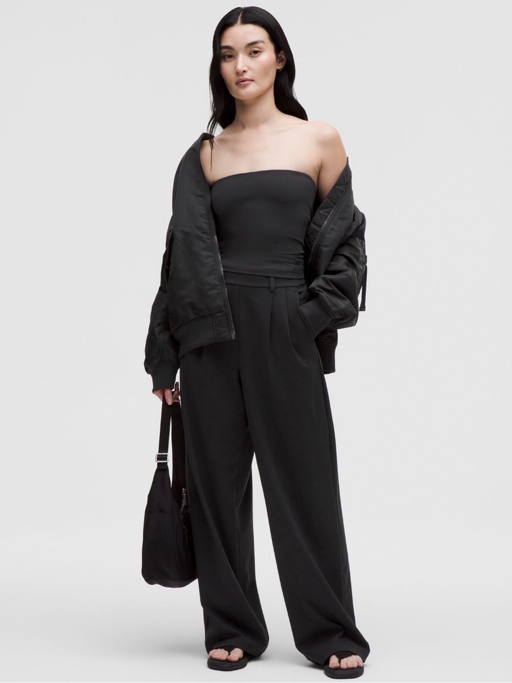 NWT Lululemon Black High-Waist Wide-Leg Trousers
